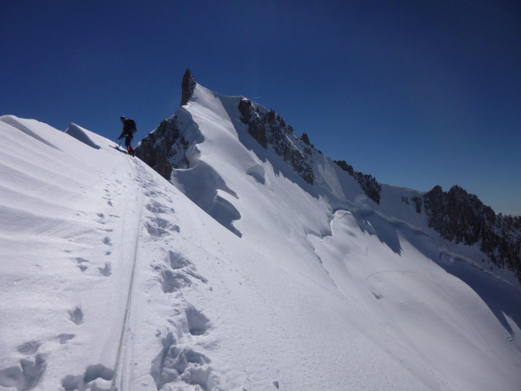 Topgraat Mont Maudit op ca. 4300m.